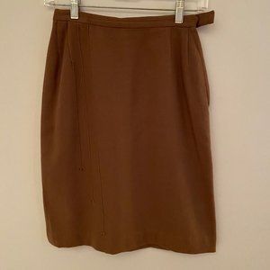 Mid Century Brown Wool Vintage Skirt